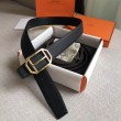 Alta gamma replica Hermes Pad Cintura reversibile Clemence nera