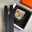 Alta gamma replica Hermes Pad Cintura reversibile Clemence nera