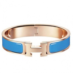 Bracciale Hermes Clic H PM in smalto blu Dupe Perfetta Cloni Firmate Bracciale Hermes Clic H PM in smalto blu imitazioni