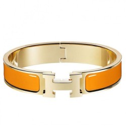 Cloni Firmate Bracciale Hermes Clic H PM in smalto arancione imitazioni