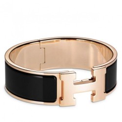 Bracciale Hermes Clic Clac H PM smaltato nero Dupe Perfetta Cloni Firmate Bracciale Hermes Clic Clac H PM smaltato nero imitazioni