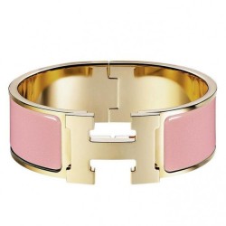 Cloni Firmate Bracciale Hermes Clic Clac H PM in smalto rosa imitazioni