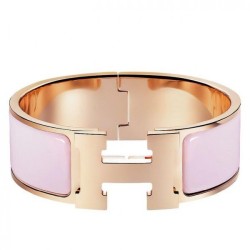 Cloni Firmate Bracciale Hermes Rose Dragee Enamel Clic Clac H PM imitazioni