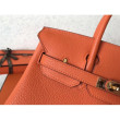 Borse Birkin Hermes Clemence Arancio 25cm Borse Birkin Hermes Clemence Arancio 25cm