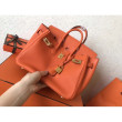 Borse Birkin Hermes Clemence Arancio 25cm Borse Birkin Hermes Clemence Arancio 25cm