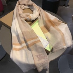 Qualità superiore replica Scialle in seta cashmere a quadri Burberry 80 x 200 marrone imitazioni perfette