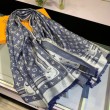 Dettagli perfetti Scialle Monogram Studdy Denim 140 M73698