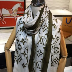 Edge Pattern Monogram Cashmere Schawl Beige imitazioni perfette