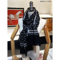 falso Scialle Monogram Studdy Denim Nero
