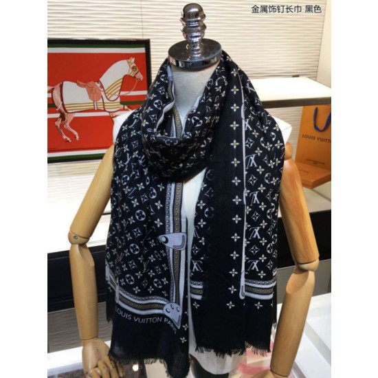 falso Scialle Monogram Studdy Denim Nero