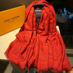 Monogram Classic Shine Shawl 140 rosso