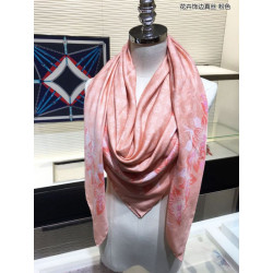 Scialle di seta monogramma classico Rosa 140