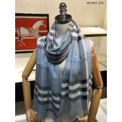 Scialle in cashmere check classico Burberry blu
