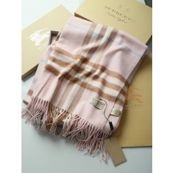 Qualità superiore replica Scialle in cashmere con motivo check classico Burberry 70 x 200 rosa
