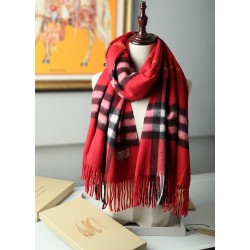 Scialle in cashmere con motivo check classico Burberry 70 x 200 rosso