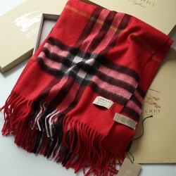 Scialle in cashmere con motivo check classico Burberry 70 x 200 rosso imitazioni perfette