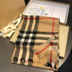 Alta gamma replica Scialle in cashmere con motivo check classico Burberry 70 x 220 marrone