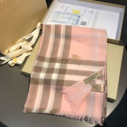 Alta gamma replica Scialle in cashmere con motivo check classico Burberry 70 x 220 rosa imitazioni perfette