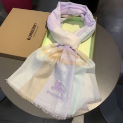 Scialle in seta cashmere a quadri Burberry 80 x 200 bianco imitazioni perfette