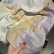 Scialle in seta cashmere a quadri Burberry 80 x 200 bianco