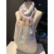 Scialle in seta cashmere a quadri Burberry 80 x 200 bianco