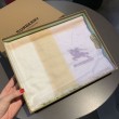 Scialle in seta cashmere a quadri Burberry 80 x 200 bianco