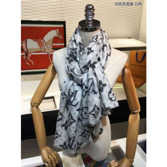 Scialle Jungle 110 x 200 bianco