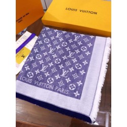 Scialle Monogram Denim 140 M71382 Azzurro