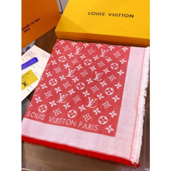 Scialle Monogram Denim 140 Rosso