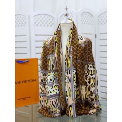 Scialle Monogram Time Trunk Cashmere 80 x 200 Marrone