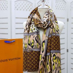 Scialle Monogram Time Trunk Cashmere 80 x 200 Marrone imitazioni perfette