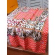 Scialle Monogram Time Trunk Cashmere 80 x 200 rosso