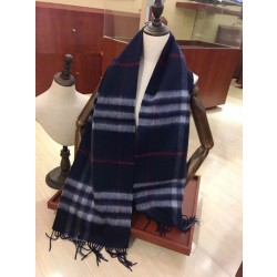 Alta gamma replica Sciarpa Burberry Classic in cashmere double face 30 x 168 Blu scuro