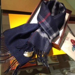 Alta gamma replica Sciarpa Burberry Classic in cashmere double face 30 x 168 Blu scuro imitazioni perfette