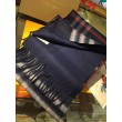 Alta gamma replica Sciarpa Burberry Classic in cashmere double face 30 x 168 Blu scuro