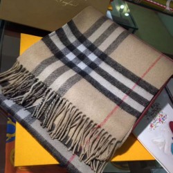 Qualità superiore replica Sciarpa Burberry classica in cashmere double face 30 x 168 Marrone imitazioni perfette