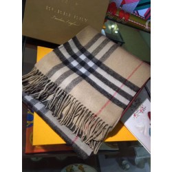 Qualità superiore replica Sciarpa Burberry classica in cashmere double face 30 x 168 Marrone