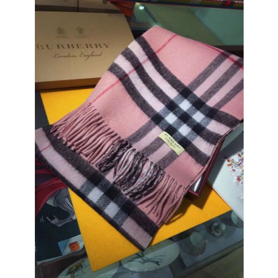 Qualità superiore replica Sciarpa Burberry classica in cashmere double face 30 x 168 Rosa