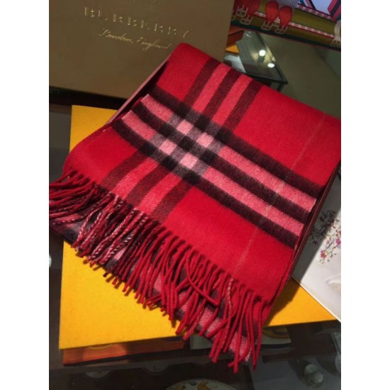 Pari all'originale replica Sciarpa Burberry classica in cashmere double face 30 x 168 rossa