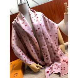 Sciarpa Giant Pop Monogram Cashmere Rosa