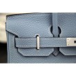Borse Hermes Birkin 30cm 35CM in pelle blu Lin Clemence