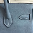 Borse Hermes Birkin 30cm 35CM in pelle blu Lin Clemence