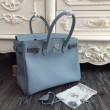 Borse Hermes Birkin 30cm 35CM in pelle blu Lin Clemence