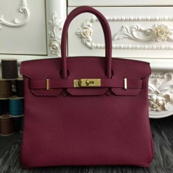 Qualità Specchio Borse Hermes Birkin 30cm 35CM in pelle Bordeaux imitazioni perfette