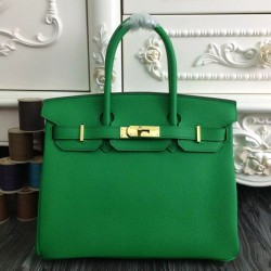 Qualità Specchio Borse Hermes Birkin 30cm 35CM in pelle di bambù Clemence imitazioni perfette