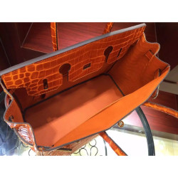 Borse Hermes Birkin 30cm 35CM in pelle di coccodrillo arancione