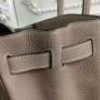 Borse Hermes Birkin 30cm 35CM in pelle grigio Clemence