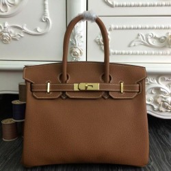 Qualità Specchio Borse Hermes Birkin 30cm 35CM pelle marrone Clemence imitazioni perfette