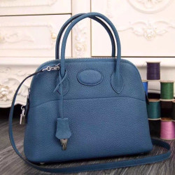 Borse Hermes Bolide Tote In Cuoio Blu