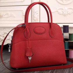 Hermes Bolide Borse Tote In Cuoio Rosso